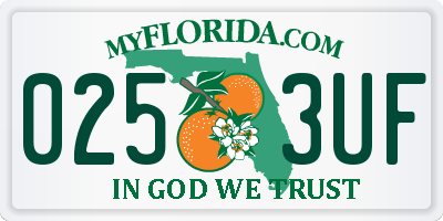 FL license plate 0253UF