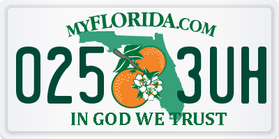 FL license plate 0253UH