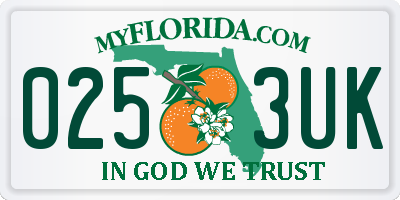 FL license plate 0253UK