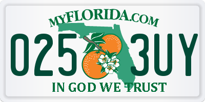 FL license plate 0253UY