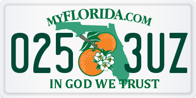 FL license plate 0253UZ