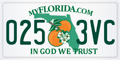 FL license plate 0253VC
