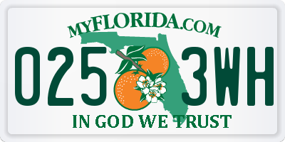 FL license plate 0253WH
