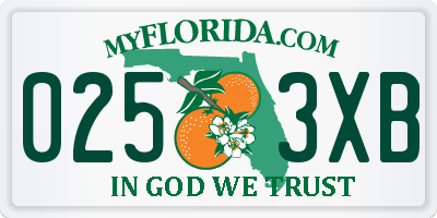 FL license plate 0253XB
