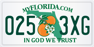 FL license plate 0253XG