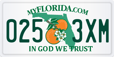 FL license plate 0253XM