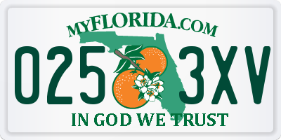 FL license plate 0253XV