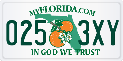 FL license plate 0253XY