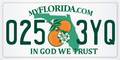 FL license plate 0253YQ