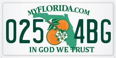 FL license plate 0254BG