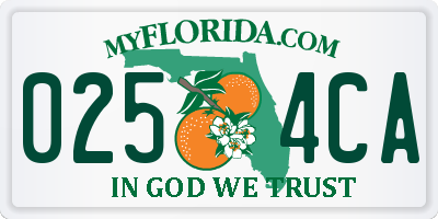 FL license plate 0254CA