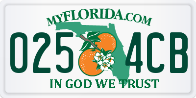 FL license plate 0254CB