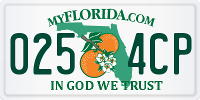 FL license plate 0254CP