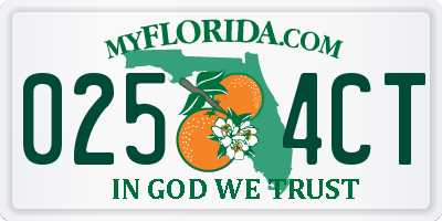 FL license plate 0254CT