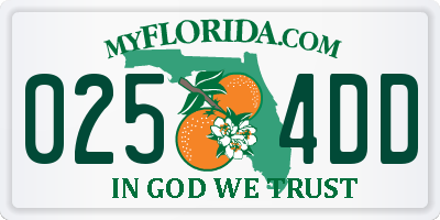 FL license plate 0254DD