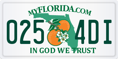FL license plate 0254DI