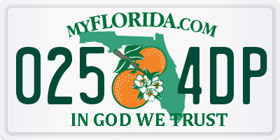 FL license plate 0254DP