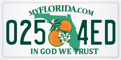 FL license plate 0254ED