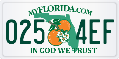FL license plate 0254EF
