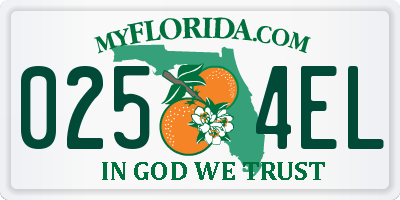 FL license plate 0254EL