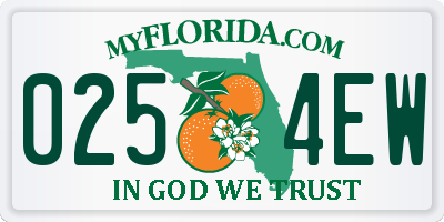 FL license plate 0254EW