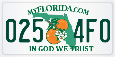 FL license plate 0254FO
