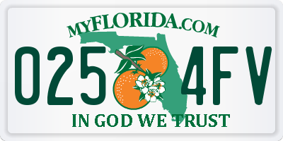 FL license plate 0254FV