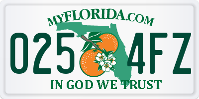 FL license plate 0254FZ