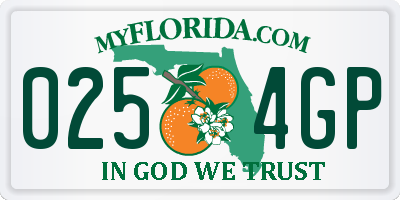 FL license plate 0254GP