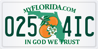 FL license plate 0254IC