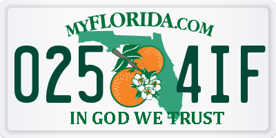 FL license plate 0254IF