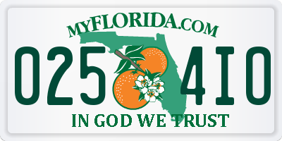FL license plate 0254IO