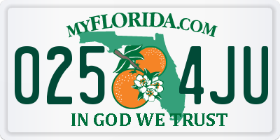 FL license plate 0254JU