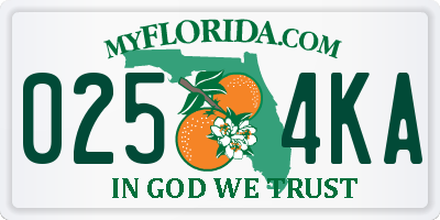 FL license plate 0254KA