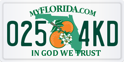 FL license plate 0254KD