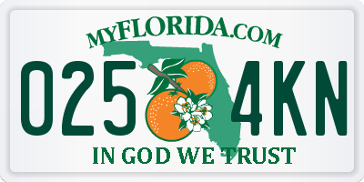 FL license plate 0254KN