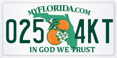 FL license plate 0254KT