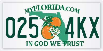 FL license plate 0254KX