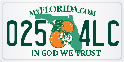 FL license plate 0254LC