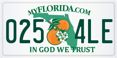 FL license plate 0254LE