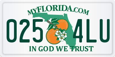 FL license plate 0254LU