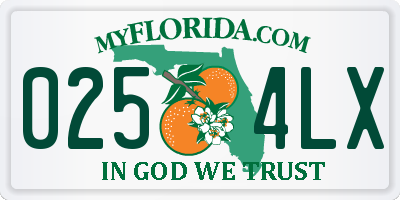 FL license plate 0254LX