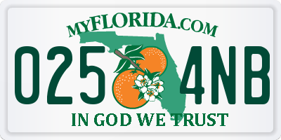 FL license plate 0254NB
