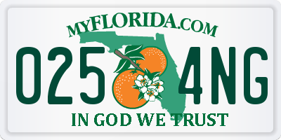 FL license plate 0254NG