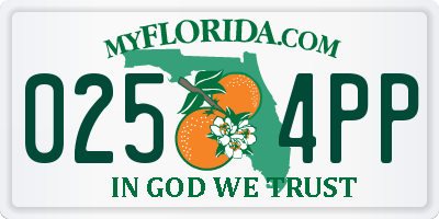 FL license plate 0254PP