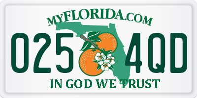 FL license plate 0254QD