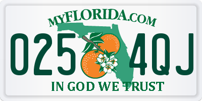 FL license plate 0254QJ