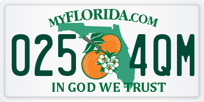 FL license plate 0254QM