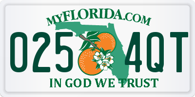 FL license plate 0254QT