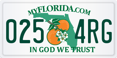 FL license plate 0254RG